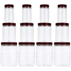 Solimo Airtight Jar Set – 12 Pcs (1000 /500 /200 ml)