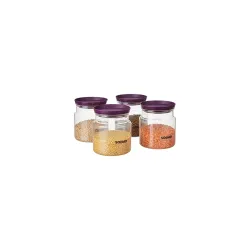 Solimo Airtight Plastic Storage Jar Set, 4 