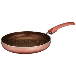 Amazon Brand - Solimo Aluminium Non Stick Frying Pan (24cm, Granite finish, 5 layer coating, Induction and Gas stove compatible), Black