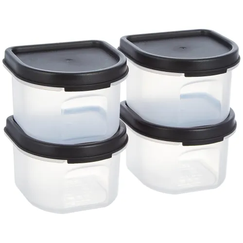 Image of Solimo Antimicrobial Modular Plastic Storage Containers, 250ml, Set of 4