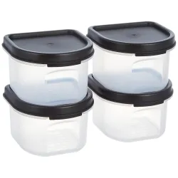 Solimo Antimicrobial Modular Plastic Storage Containers, 250ml, Set of 4