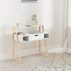 Solimo Ares White Engineered Wood Study Desk