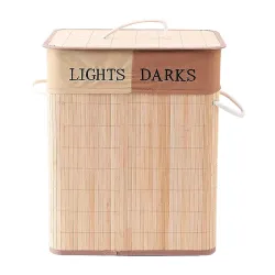 Solimo Bamboo Foldable Laundry Basket – Natural