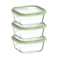 Solimo Borosilicate Glass Container with Lids for Kitchen