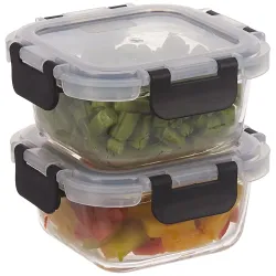 Solimo Borosilicate Glass Containers Set 2