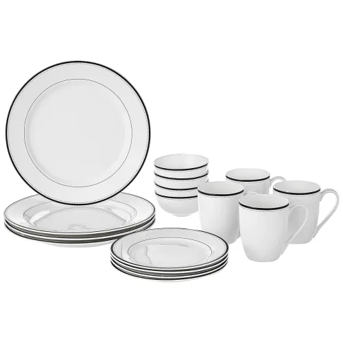 Image of Solimo Ceramic Dinnerware Set White Floral (16 pcs)