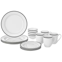 Solimo Ceramic Dinnerware Set White Floral (16 pcs)