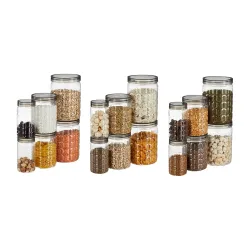 Solimo Checkered Jar Container Set – 18 pcs
