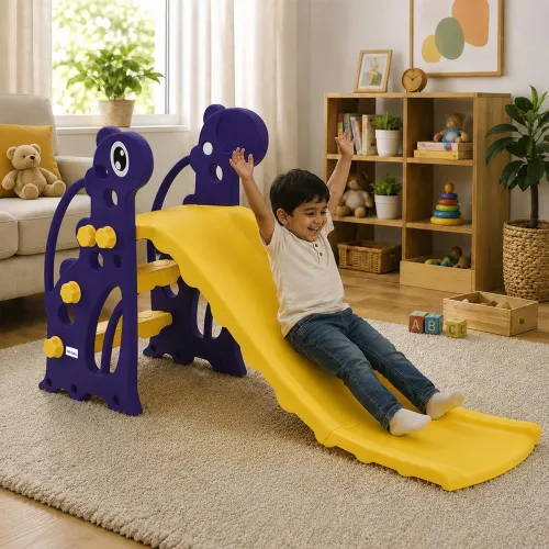 Image of Solimo Dolphin 2-in-1 Kids Garden Slide, Basketball Hoop, Ball