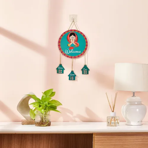 Image of Solimo Engineered Wood MDF Welcome Wall Hanging 44cm