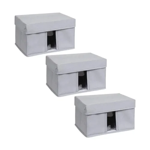 Image of Solimo Fabric Storage Box, Small, Set of 3