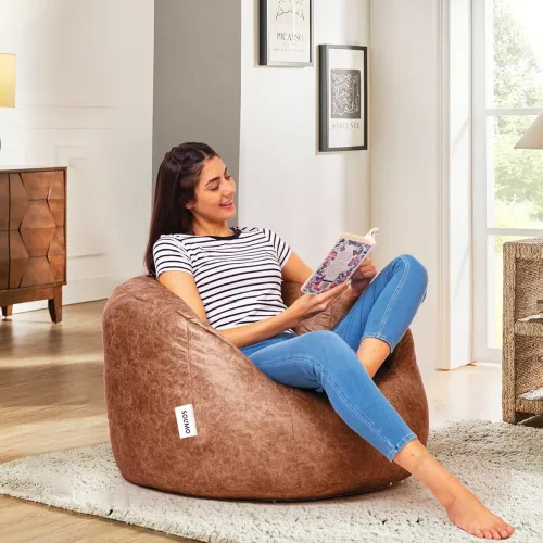 Image of Solimo Faux Suede Butterfly Bean Bag (Filled)