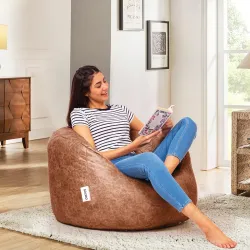 Solimo Faux Suede Butterfly Bean Bag (Filled)