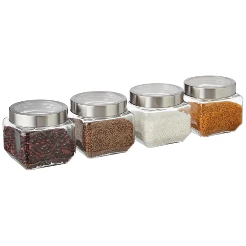 Image of Solimo Glass Jars Set of 4, 910ml, Airtight, BPA-Free