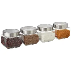 Solimo Glass Jars Set of 4, 910ml, Airtight, BPA-Free