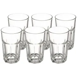 Solimo Glass Tumblers, Set of 6 (290ml each)