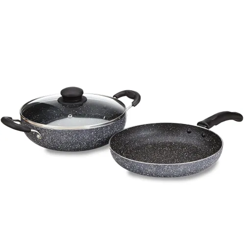 Image of Solimo Granite Finish Non-Stick Cookware Set (3 Pc)