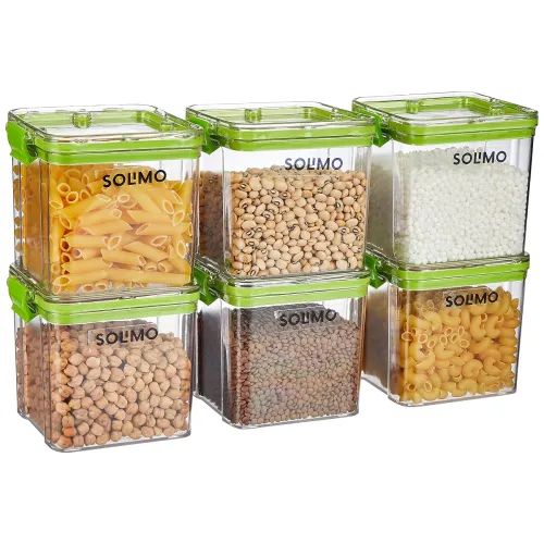 Image of Solimo Green Plastic Airtight Containers - 700ml (Set of 6)