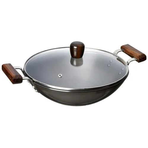 Image of Solimo Hard Anodized Kadai with Glass Lid, 26cm (Non-Induction)