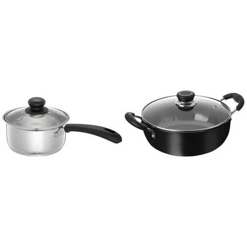 Image of Solimo Kadhai & Saucepan Set – 2.5L /1.5L”