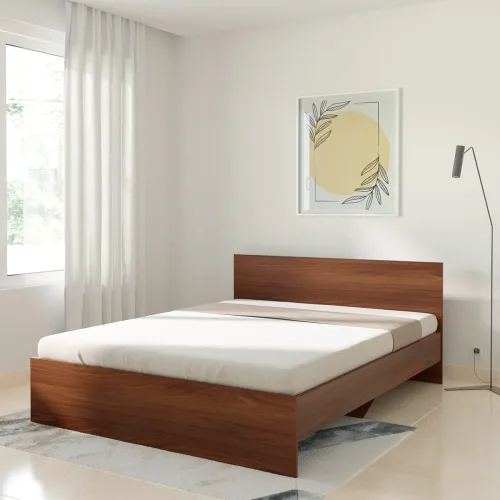 Image of Amazon Brand - Solimo Madray Queen Size Engineered Wood Bed (Asian Walnut)