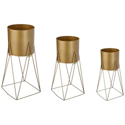 Solimo Metal Planter Pot Holder with Stand (Set of 3)