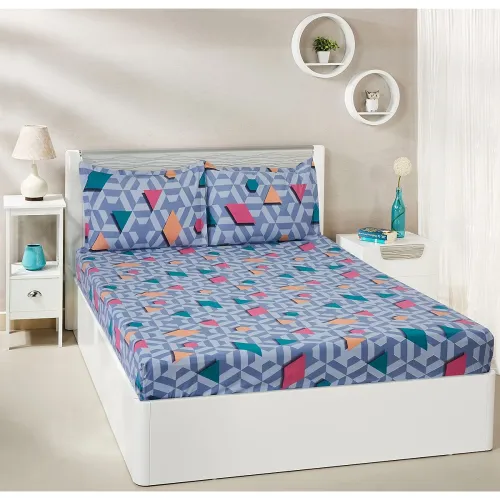 Image of Solimo Microfibre Elastic Fitted Bedsheet