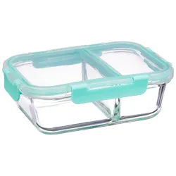 Solimo Microwave Safe Two Compartment Lunch Box Set 