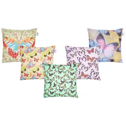 Amazon Brand - Solimo Moleyn Polyester Printed Cushion Covers, Set of 5, 16 x 16 Inch