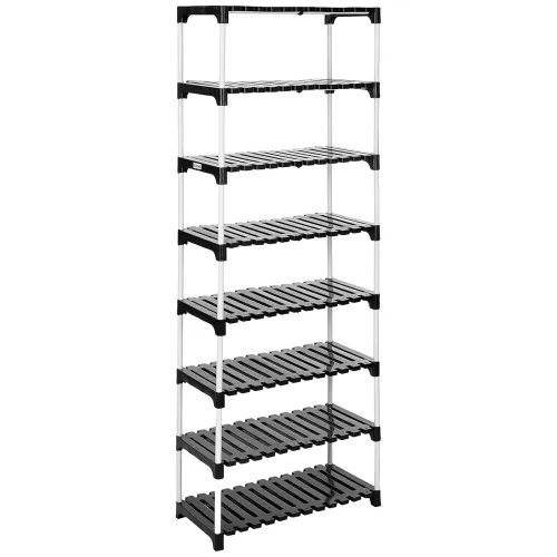 Image of Solimo Multipurpose Shoe & Clothes Rack – 8 Tier (Black)