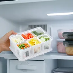 Solimo Plastic Fridge Containers Set (Pack of 2)