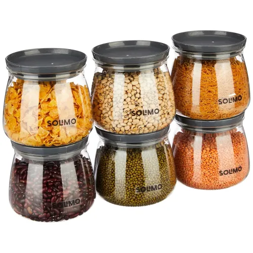 Image of Solimo Plastic Kitchen Storage Jar Set