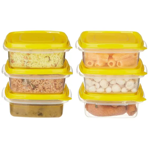 Image of Solimo Plastic Kitchen Storage Containers 600ml (Set of 6)