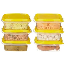 Solimo Plastic Kitchen Storage Containers 600ml (Set of 6)