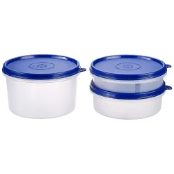 Solimo Plastic Lunch Box Set, 535ml, 290ml and 190ml * Set of 3