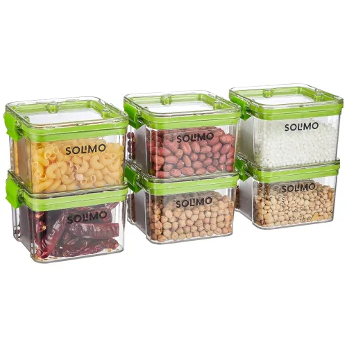 Image of Solimo Plastic Multipurpose Containers 400ml Set of 6