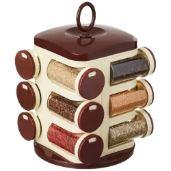 Amazon Brand - Solimo Plastic Revolving Spice Rack Set 