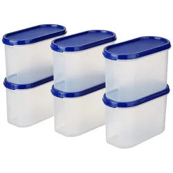 Amazon Brand - Solimo Modular Plastic Storage Container With Airtight Lid | BPA-Free Plastic | Microwave Safe | Dishwash