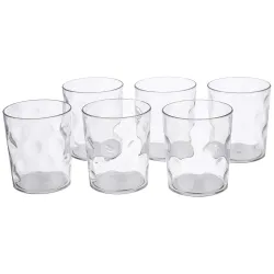 Solimo Plastic Tumblers Set – 400ml, 6pcs, Diamond Pattern