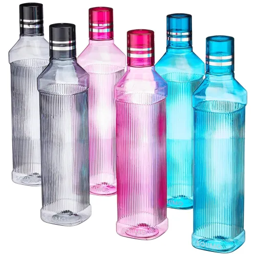 Image of Solimo Plastic Water Bottle Set 1L – 6 pcs