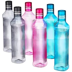 Solimo Plastic Water Bottle Set 1L – 6 pcs