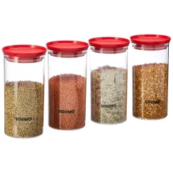 Solimo Plastic Storage Containers 1400ml (Set of 4)