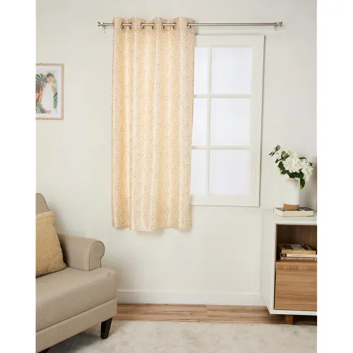Image of Solimo Premium 5ft Leaf Print Opaque Curtains, Set of 2