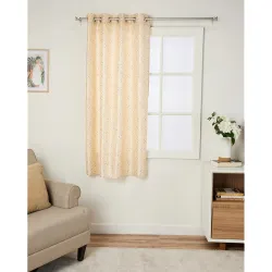 Solimo Premium 5ft Leaf Print Opaque Curtains, Set of 2