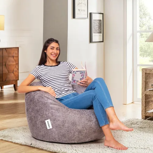 Image of Amazon Brand - Solimo Premium Faux Suede Butterfly Bean Bag