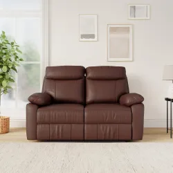 Solimo Ranttila 2-Seater Recliner (Leatherette, Dark Brown)