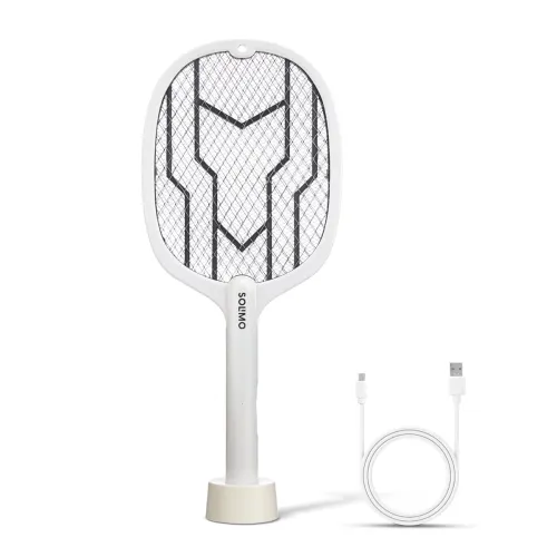 Image of Solimo Rechargeable Mosquito Racquet with Stand – USB Charging– USB Charging