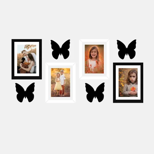 Image of SOLIMO SET OF 4 BLACK WHITE PHOTO FRAMES