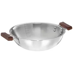 Amazon Brand - Solimo Stainless Steel & Aluminium Triply Kadhai, 26cm, Silver