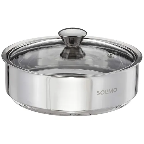 Image of Solimo Stainless Steel Insulated Solid Roti Server, 1.2 L, Silver